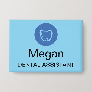 Chapa Asistente Dental Etiqueta Moderna Profesional