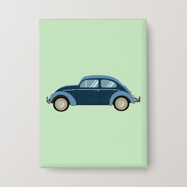 Chapa auto retro azul fresco con escoria (Anverso)