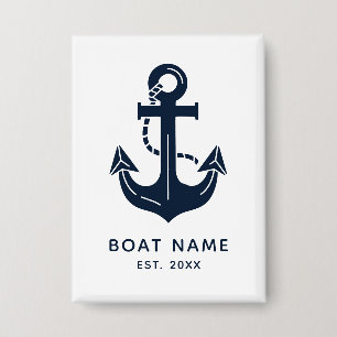 Chapa Azul Náutico Marino Nombre de Barco Personalizado