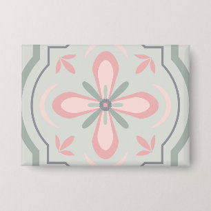 Chapa Baldosas Florales Verde Pastel