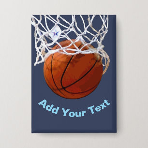Chapa Baloncesto Tu Nombre Mensaje de Texto Eslogan Pers
