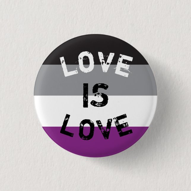 Chapa Bandera Asexual Love - Love is Love (Anverso)