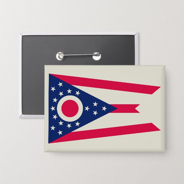 Chapa Bandera de Ohio: El cartel del estado de Buckeye (Anverso/Reverso)