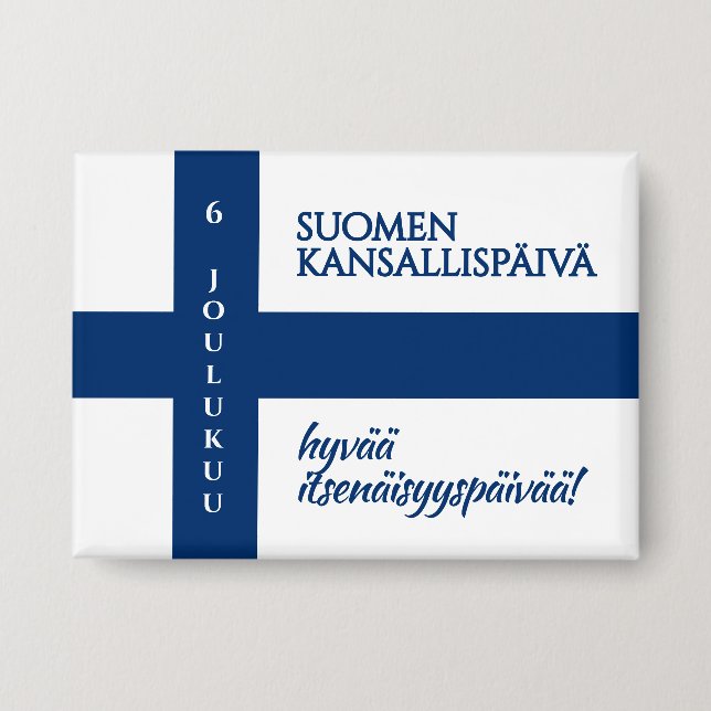 Chapa Bandera del Día Nacional de Finlandia Suomen Kansa (Anverso)