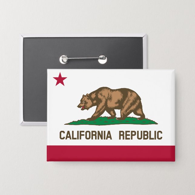 Chapa Bandera del Oso de la República de California: Cal (Anverso/Reverso)
