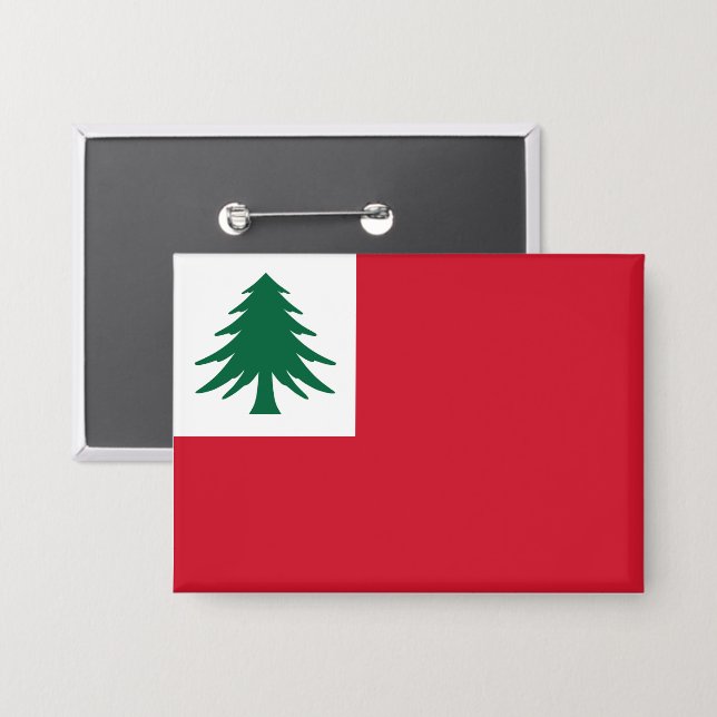 Chapa Bandera del pino de Nueva Inglaterra (Anverso/Reverso)