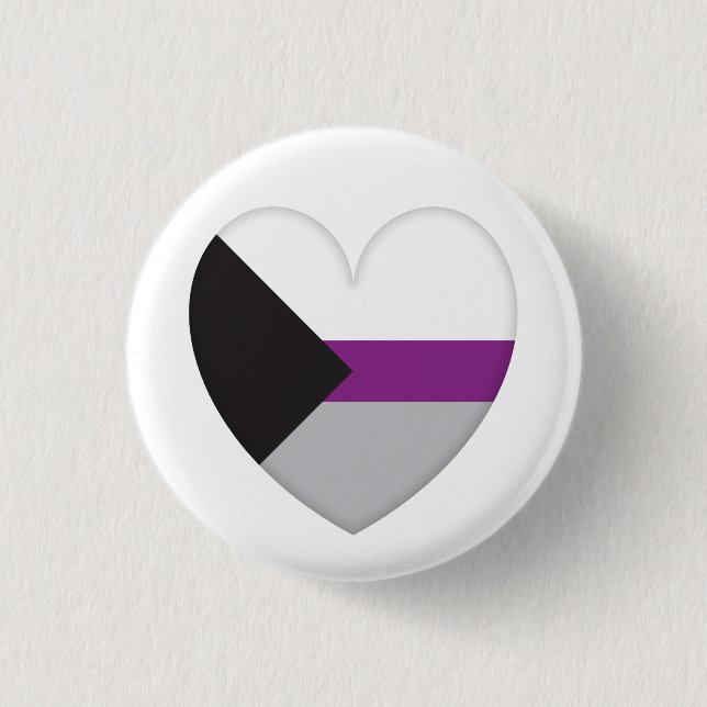 Chapa Bandera Demisexual Corazón - Love is Love (Anverso)