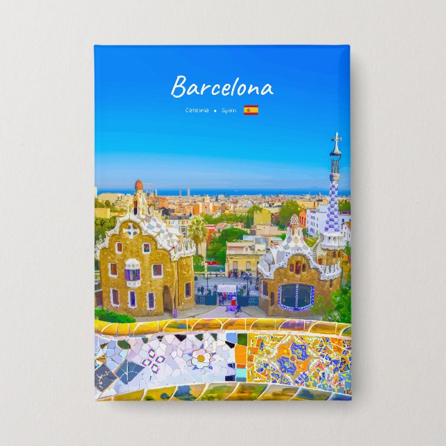 Chapa Barcelona, España - Parque Güell Mosaico Gaudí (Anverso)