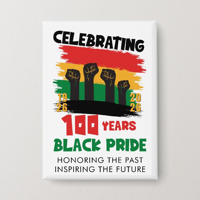 Chapa BHM 100 Años Celebrar Mes de la Historia Negra (Anverso)