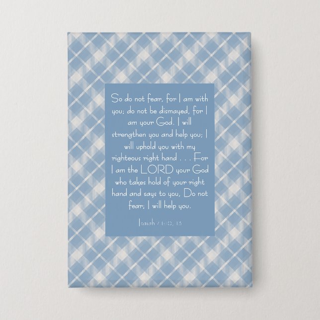 Chapa Biblia personalizable Verse Isaiah 41:10, 13 (Anverso)