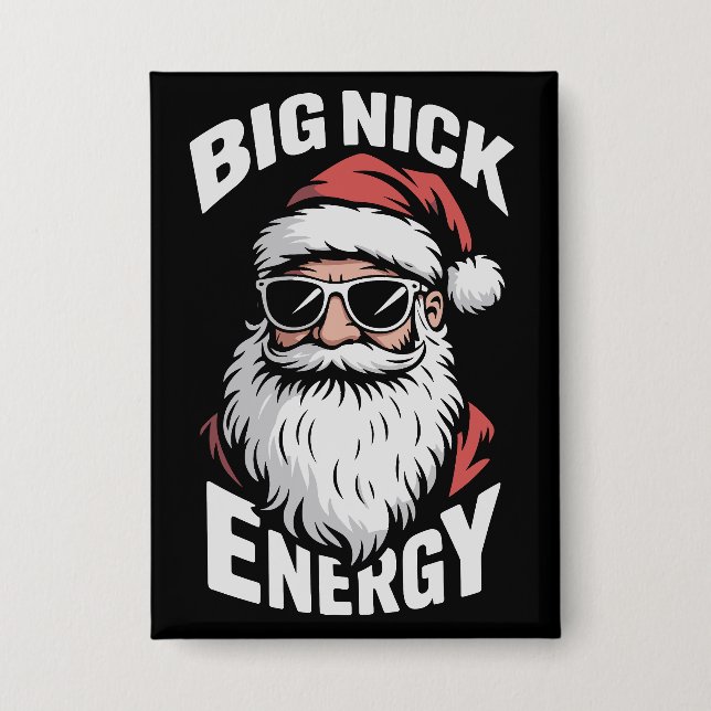 Chapa Big Nick Energy Funny Santa Sunglasses Christmas  (Anverso)