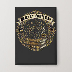Chapa Black Cat Coffee Club Libros Dorados Celestiales