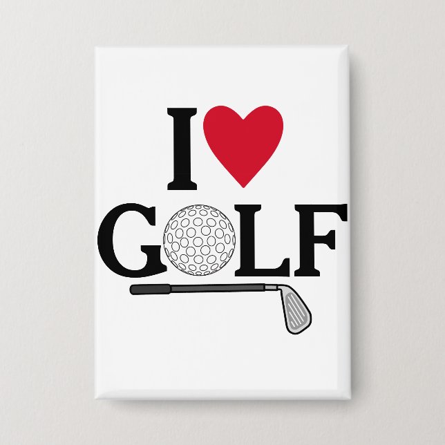 Chapa Bolas de Golf personalizables que amo (Anverso)
