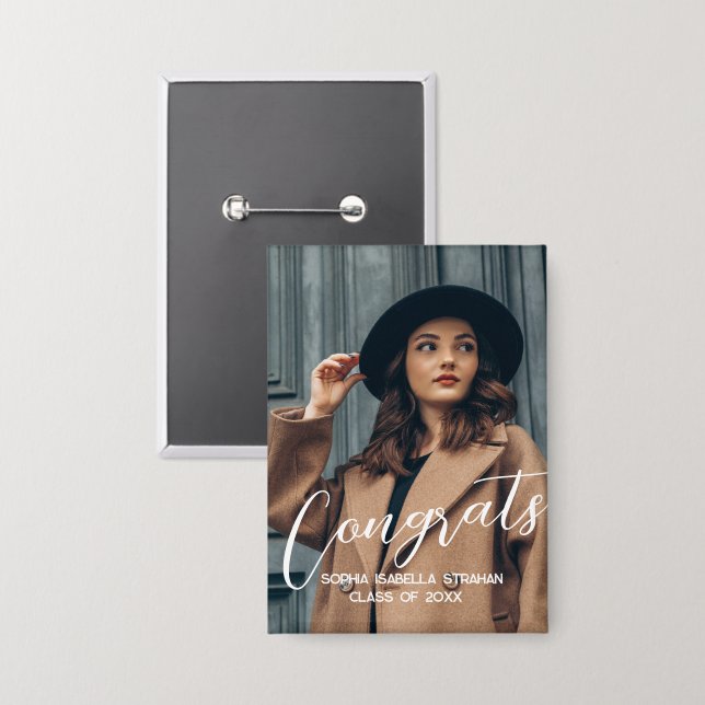 Chapa Botones de fotos de grado de personalizado - Pines (Anverso/Reverso)