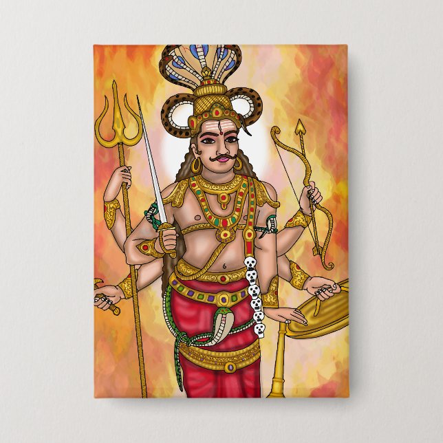 Chapa Botones de Veerabhadra (Anverso)