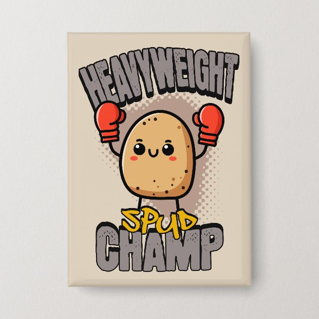 Chapa Boxeo de Patata Campeón Peso Pesado Spud (Anverso)