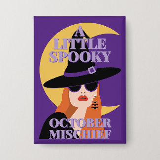 Chapa Bruja de Halloween espeluznante de octubre mischie