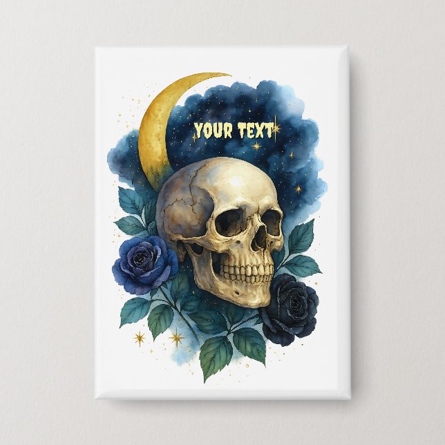 Chapa Brujería estética floral gótica Halloween espeluzn (Anverso)