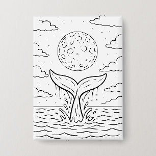Chapa Buceo de la luna de ballena Ocean Night Sky Tee