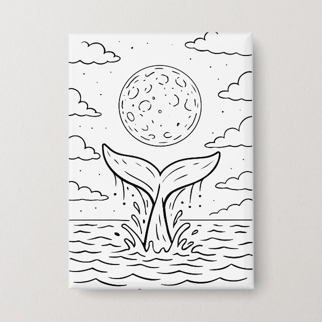 Chapa Buceo de la luna de ballena | Ocean Night Sky Tee  (Anverso)