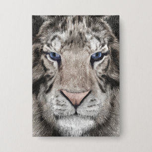 Chapa Cabeza de Tigre Blanco Estética de Vida Silvestre