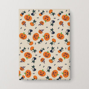 Chapa Calabazas y gatos negros lindos de Halloween en te