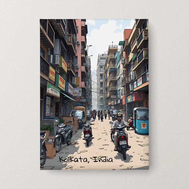 Chapa Calle ocupada del centro de Kolkata, India (Anverso)