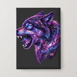 Chapa Camiseta gráfica de lobo rugiendo en galaxia cósmi