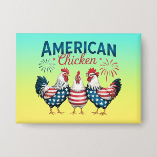Chapa Camiseta Patriótica Americana de Pollo del 4 de Ju