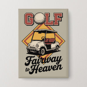 Chapa Carro de Golf Retro Camino a Heaver Golf Divertido