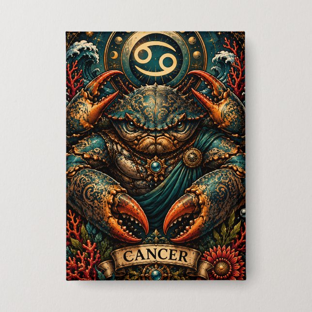 Chapa  Celestial Masculine Zodiac Cancer design (Anverso)
