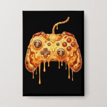 Chico entusiasta de la pizza de videojuegos divert
