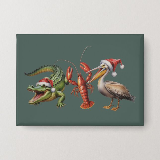Chapa Christmas Alligator Pelican Crawfish Goose Animal (Anverso)