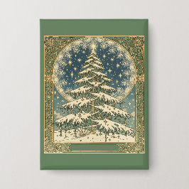 Chapa Christmas Yule Tree Snowflakes and Stars Art Nouve