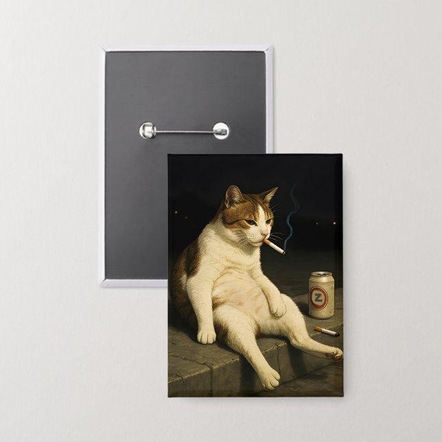 Chapa Cigarette Kitten Funny Smoking Cat Gen Z Meme (Anverso/Reverso)