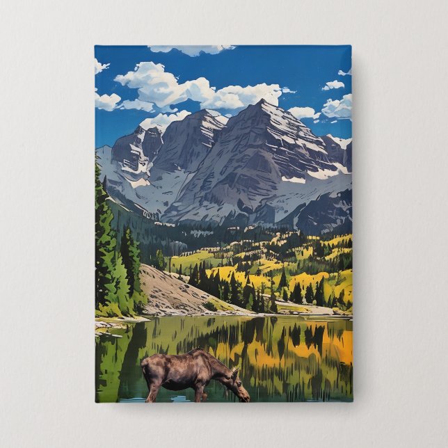 Chapa Cinturones de marrón con alce (Anverso)