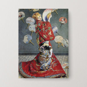 Chapa Claude Monet Camille con kimono japonés rojo Arte