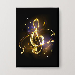 Chapa Clef de sol de música dorada