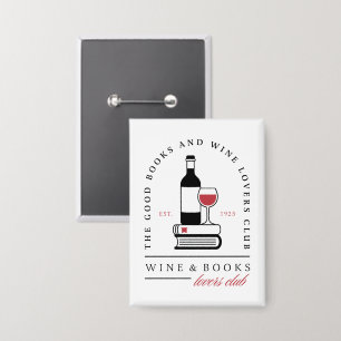 Chapa Club de libros de vino divertido estética lectora 