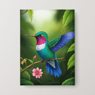 Chapa Colibrí vibrante entre hojas