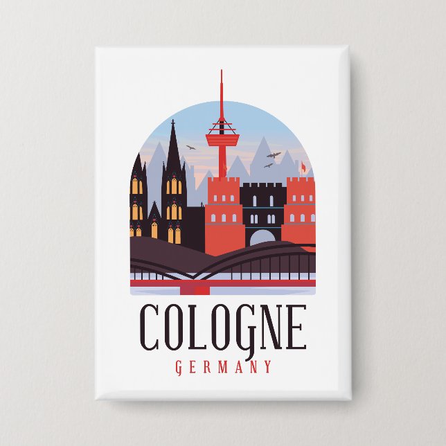 Chapa Cologne Alemania Vintage Cityscape (Anverso)