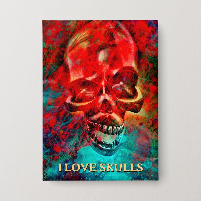 Chapa Colorful skull. I Love Skulls (Anverso)