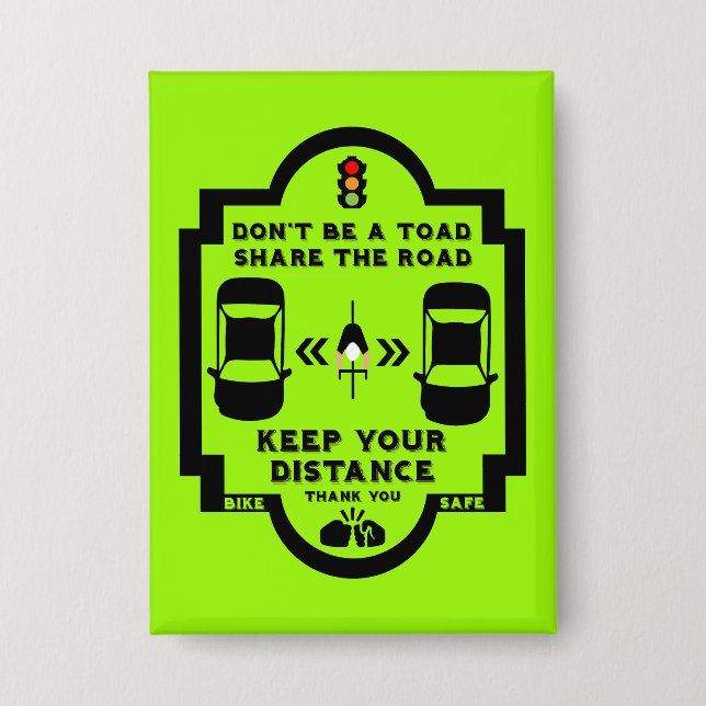 Chapa Concienciación sobre la seguridad vial en las bici (Anverso)