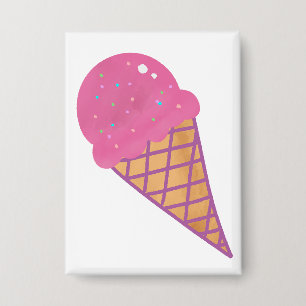 Chapa Cono de Waffle de Helado de Fresa Rosa