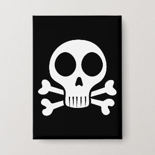 Chapa cráneo espeluznante sobre un fondo negro