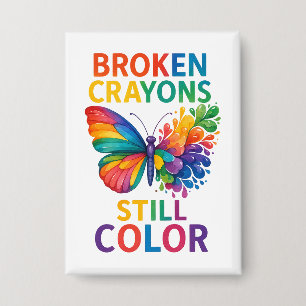 Chapa Crayones rotos todavía colorean mariposa