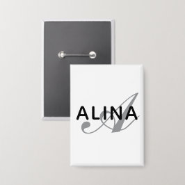 Chapa Crea tu propio diseño de monograma rectangular con