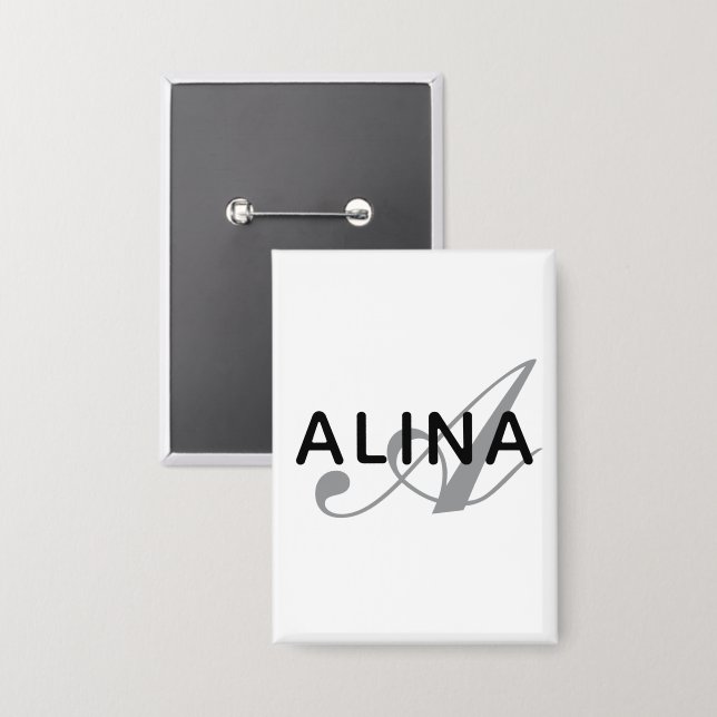 Chapa Crea tu propio diseño de monograma rectangular con (Anverso/Reverso)