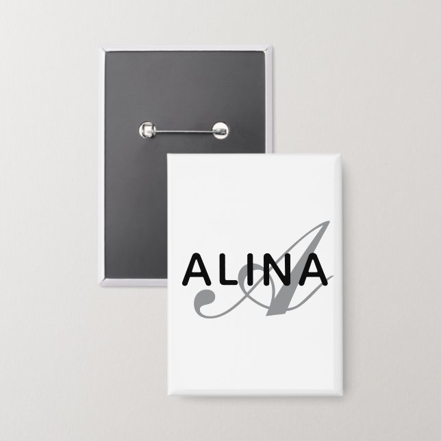 Chapa Create Your Own Name Monogram Design Rectangle (Anverso/Reverso)
