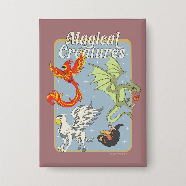 Chapa Criaturas Mágicas Gráfico Antiguo (Anverso)